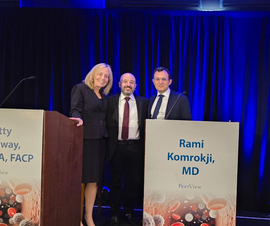 PeerView's tweet photo. Many thanks to Drs. Garcia-Manero (@garciamanero), Carraway, and Komrokji (@Ramikomrokji) for an engaging discussion at #ASCO26 on Friday! If you missed us in Chicago, catch the replay here: https://t.co/RMPGFpkXYQ

We appreciate @bmsnews, @TaihoOncology and Geron for grant support! #CME #MedEd