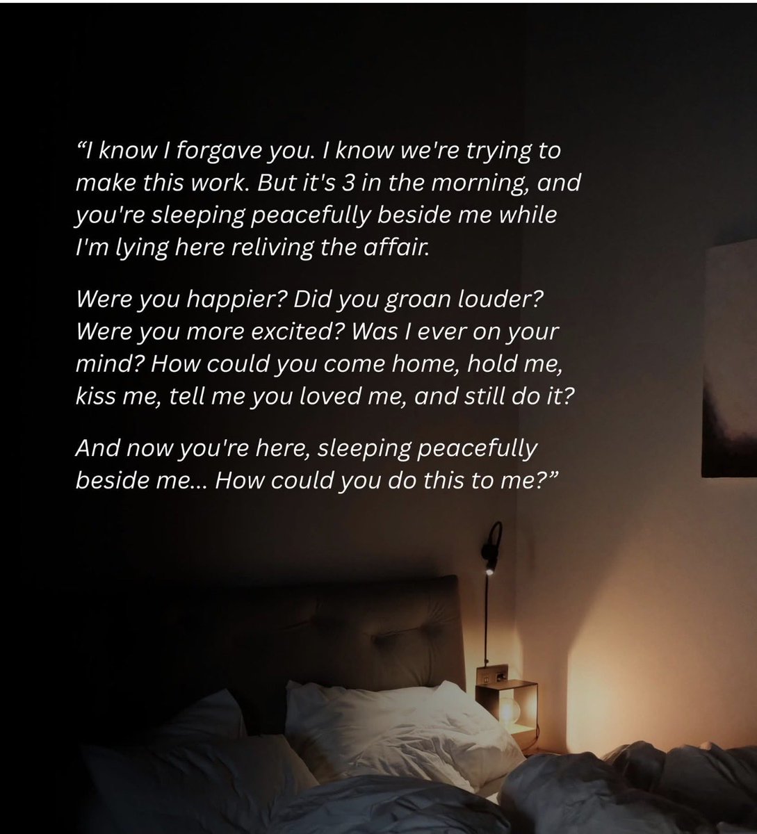 wa86783's tweet photo. The truth of life after infidelity- and then after trying for years and thinking youve finally got in a good place, they do it again and force you to walk away shattering your world forever- 
 #truth #infidelity #staystrong https://t.co/aQAymHMaDy