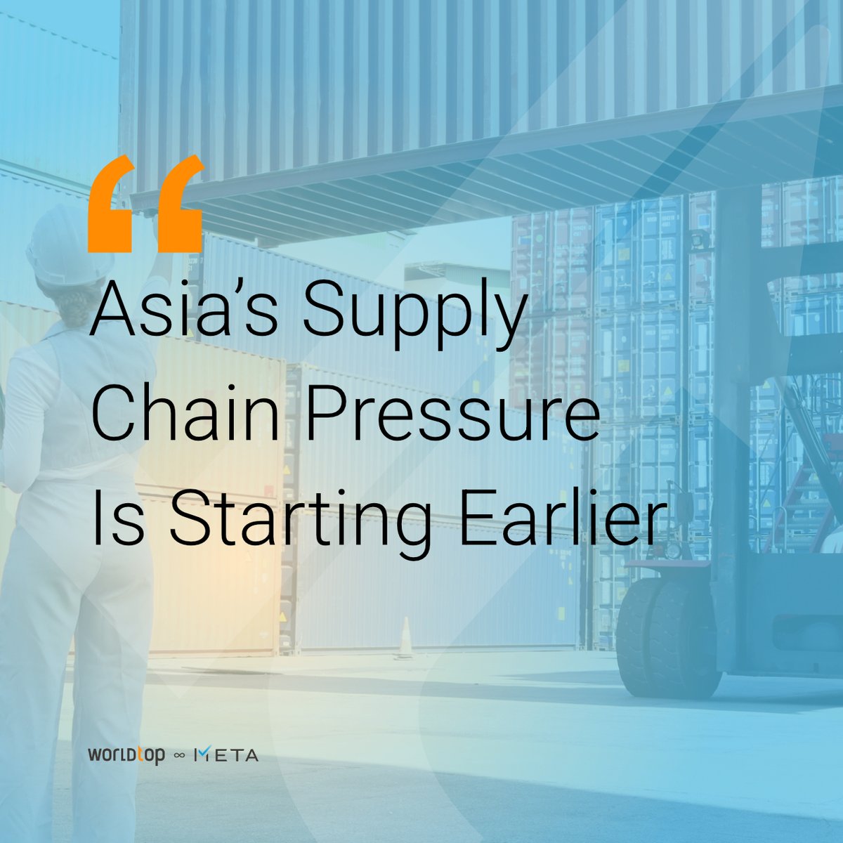 Worldtop_Meta's tweet photo. Intra-Asia freight is no longer just a regional pricing story.
Early peak-season ordering, fuel volatility, Middle East-related capacity pressure, and tighter Asian manufacturing flows are all colliding at once.
For many supply chains, the first disruption signal may appear inside Asia before it hits transpacific lanes. #IntraAsiaShipping #SupplyChainRisk #FreightMarket