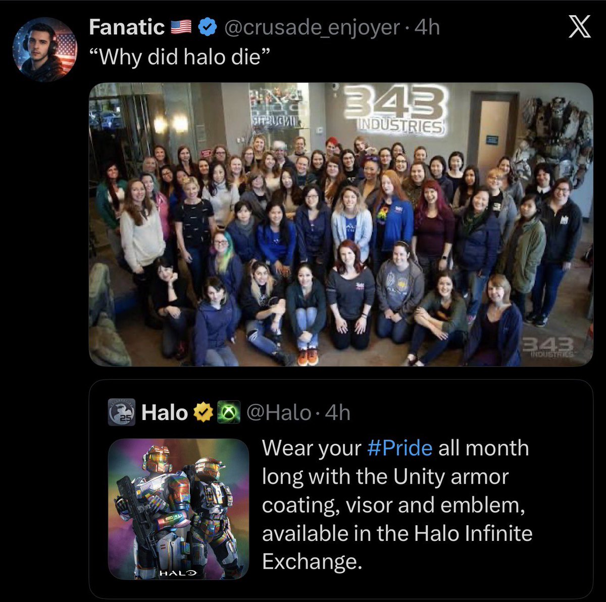 CF62Prone's tweet photo. @crusade_enjoyer isn’t wrong. Game Companies flood their teams with DEI hires instead of actual games and they wonder why their franchises die. As much as I’d love to see Bad Company 3, it would just get woke the fuck up and I don’t want to see that happen. https://t.co/0Gr4D7oqsw