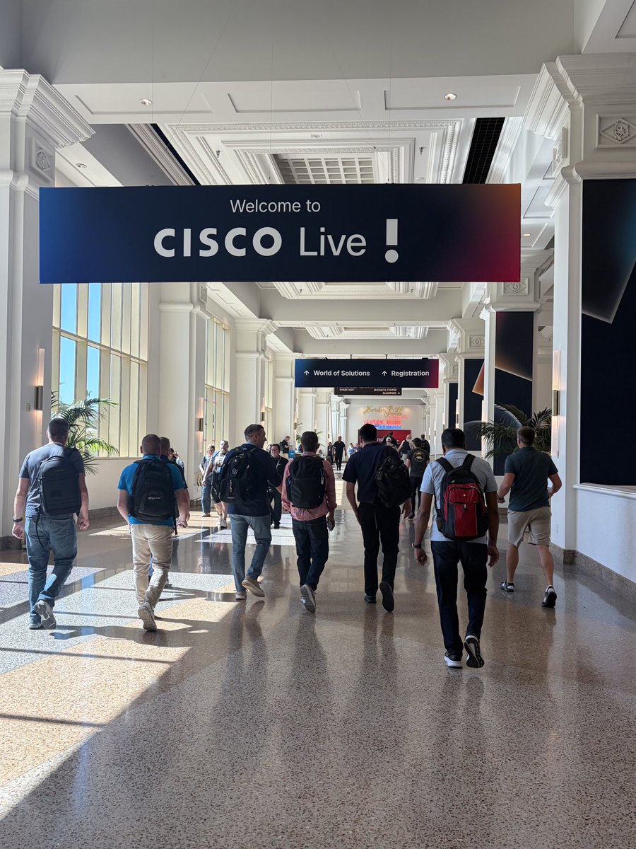 ChuckRobbins's tweet photo. Thrilled to have 20,000+ customers, partners, and employees joining us at #CiscoLive this week to shape the critical infrastructure for the AI era! 

We have a massive lineup of innovation to share this week – all aimed at helping our customers run at agentic speed and scale. If you’re not here in Vegas, join us online tomorrow: https://t.co/NTUd2gWw7v