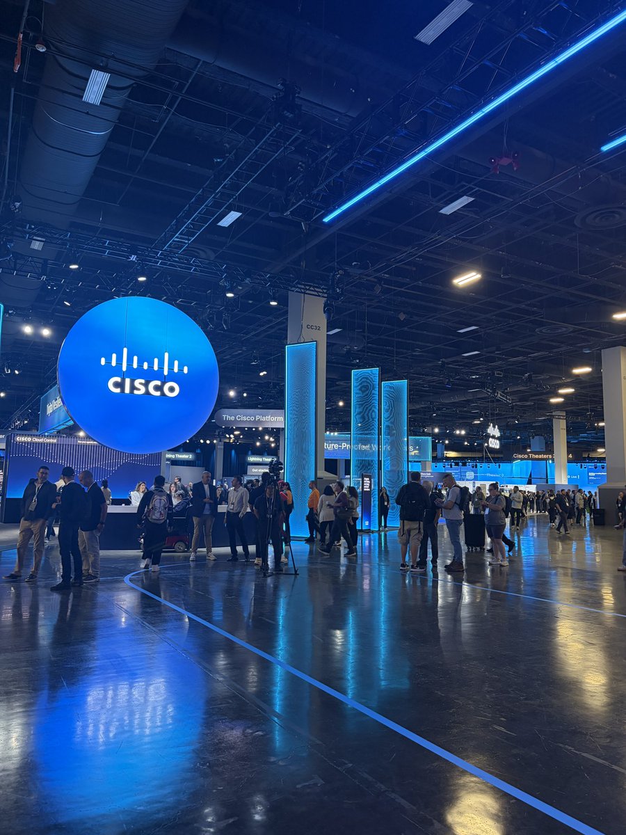ChuckRobbins's tweet photo. Thrilled to have 20,000+ customers, partners, and employees joining us at #CiscoLive this week to shape the critical infrastructure for the AI era! 

We have a massive lineup of innovation to share this week – all aimed at helping our customers run at agentic speed and scale. If you’re not here in Vegas, join us online tomorrow: https://t.co/NTUd2gWw7v