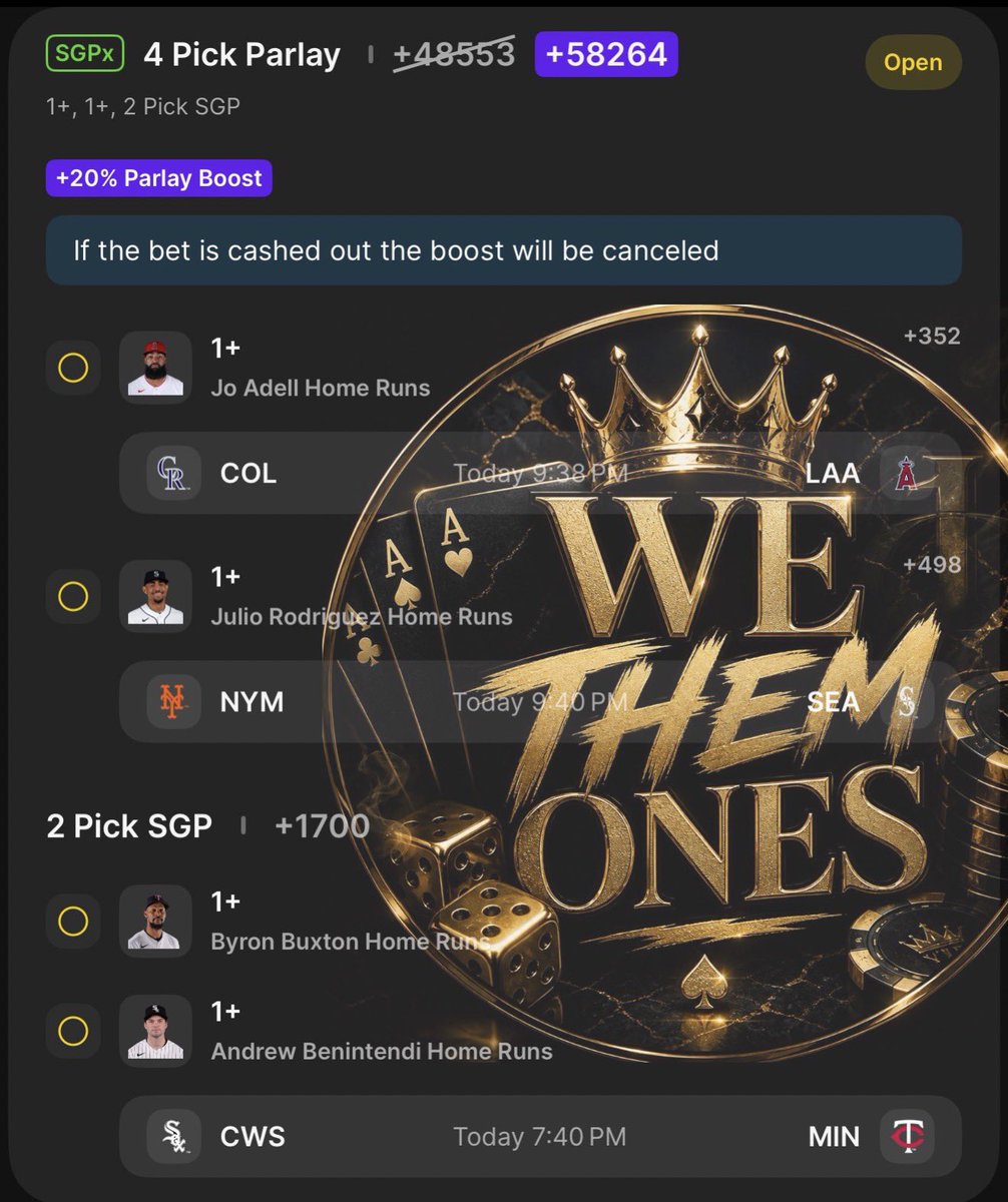 Waveywonn's tweet photo. My night cap for yall went Benintendi to use the sgp boost 🙇🏽‍♂️🔗👇🏽
Free cord for da vibes n all our plays: https://t.co/qoY1SHgsVO https://t.co/6bIPsUGuyH