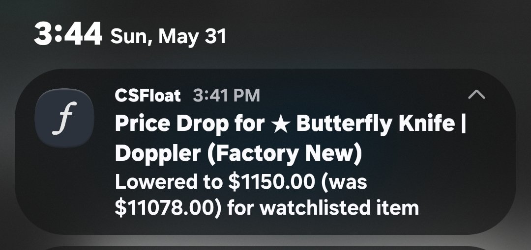 SteamInvHelper's tweet photo. One missing zero can cost you thousands of dollars ☠️

Traders got a "lucky letter" last night. Butterfly Knife | Doppler (Black Pearl) from CS2 dropped from $11500 down to $1150 on the Market 🥰

You don't need to be a genius to figure out it was a listing error, LUL. Knife got instantly swept up by a lucky auto-buy. For better or worse, the seller caught it in time, declined the trade and walked away paying just a 4% cancellation fee 🧐 

F to pay respect