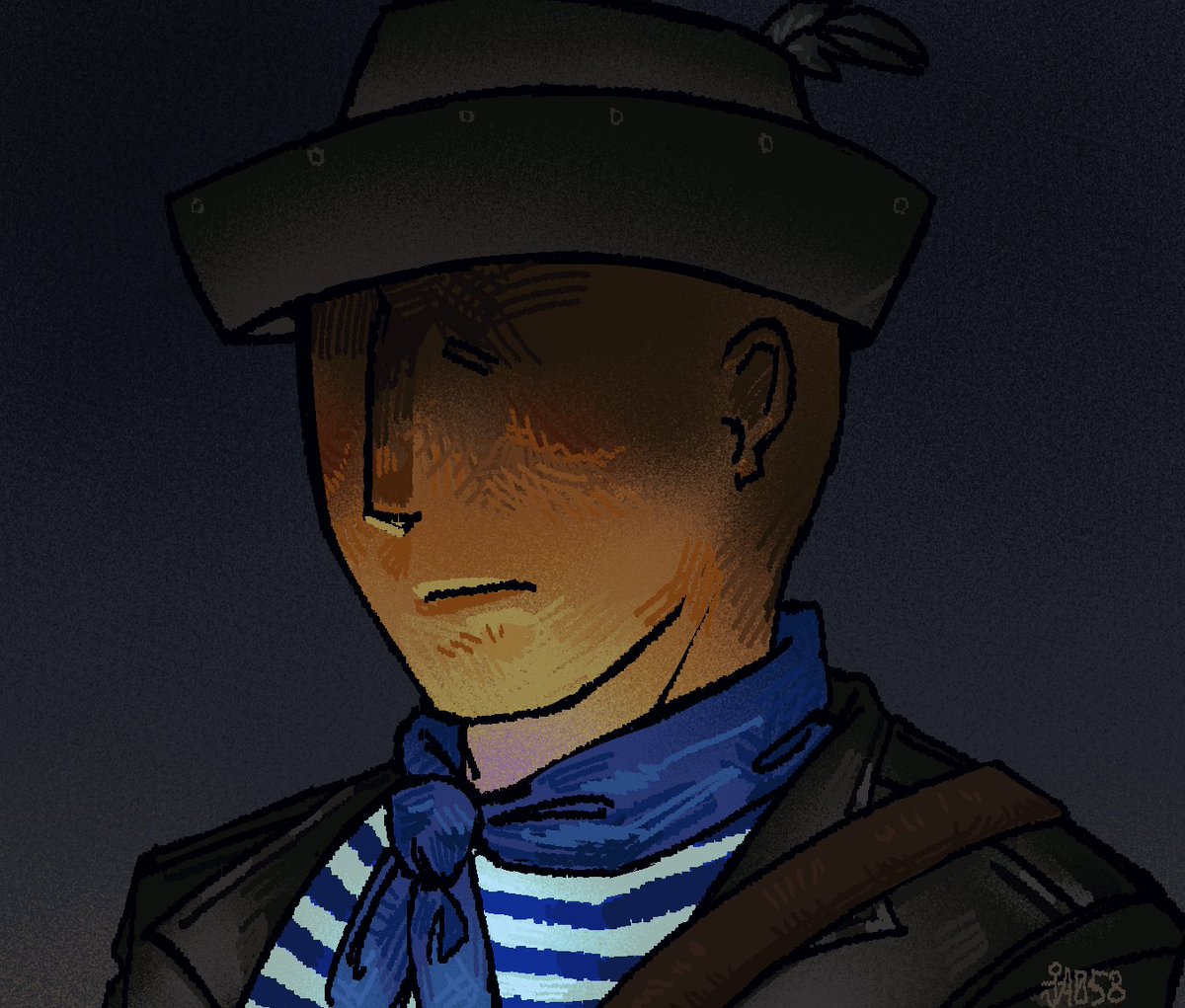 kommeownder's tweet photo. Hey guys have you played don't sleep with the fishes. i think you should play it. I like row a lot. quick doodle idk how to draw him Yet..... https://t.co/AvUGZNyKP2