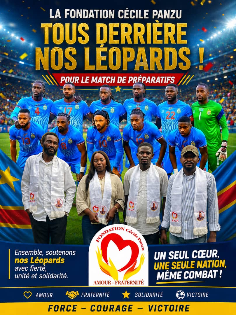 LusambyaB14775's tweet photo. *Aux Léopards de la RDC* 🐆💛

La Fondation Cécile Panzu, la chouchoute du Kongo Central, est fière de vous ! 

En ce mois de juin où s’ouvre la route de la Coupe du Monde, rappelez-vous : chaque match estune chance d’écrire l’histoire. Vous portez 100millions de cœurs congolais https://t.co/xuMZz58pq9