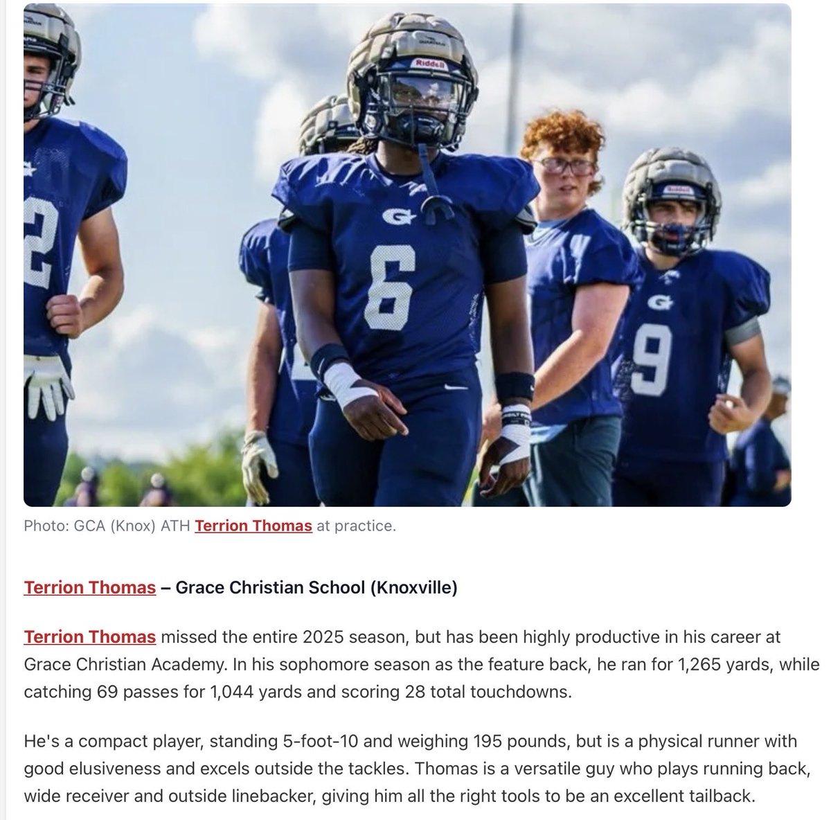 WillDeLong74's tweet photo. #6🔥🔥🔥@TerrionThomas6 @GCARamsFootball https://t.co/8UlT5BvBST
