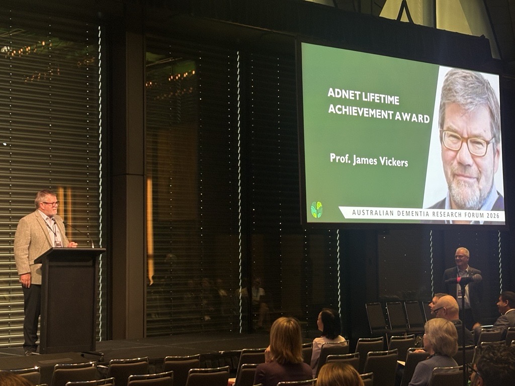 ADNeT_Australia's tweet photo. ADNeT is proud to recognise Prof James Vickers with this year's lifetime achievement award

Through his leadership of Wicking Dementia Research &amp; Education Centre at the University of Tasmania he has been a strong research leader and powerful advocate for people with dementia https://t.co/TRI667Qr1q