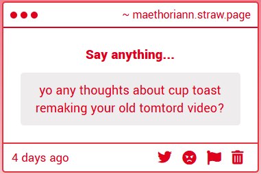 maethoriann's tweet photo. Like.............. I'm in tears. Of course anyone is allowed to make any derivative of my work. It makes me so happy. I'm not planning on a remake because I tend to suck at committing when I say I will make something, but I will say I'd really like to https://t.co/mQv5SOiCfr