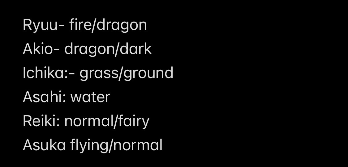 DRAGXNISIMS's tweet photo. / that Pokemon type meme going around on TikTok but it’s my mha oc’s https://t.co/ILdbCTZOun