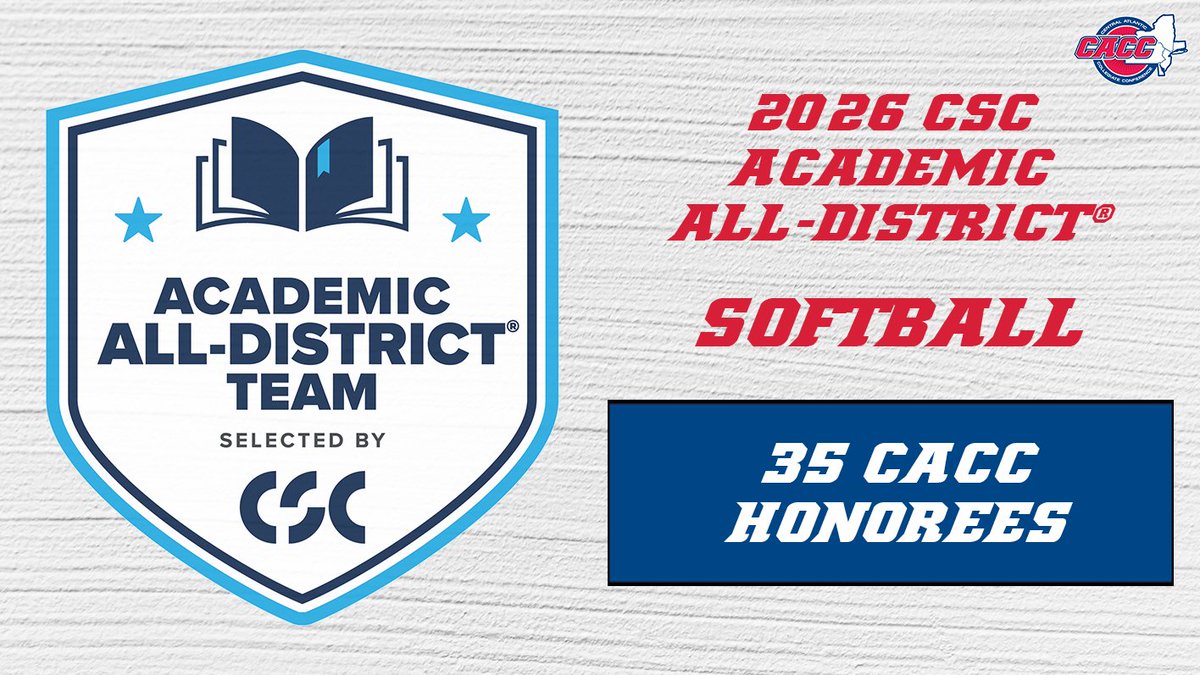 CACC01's tweet photo. The CACC has placed 35 Softball student-athletes on the 2026 @CollSportsComm D-II Academic All-District team.

https://t.co/CQZUNg0DQL https://t.co/wEokz1cdrK