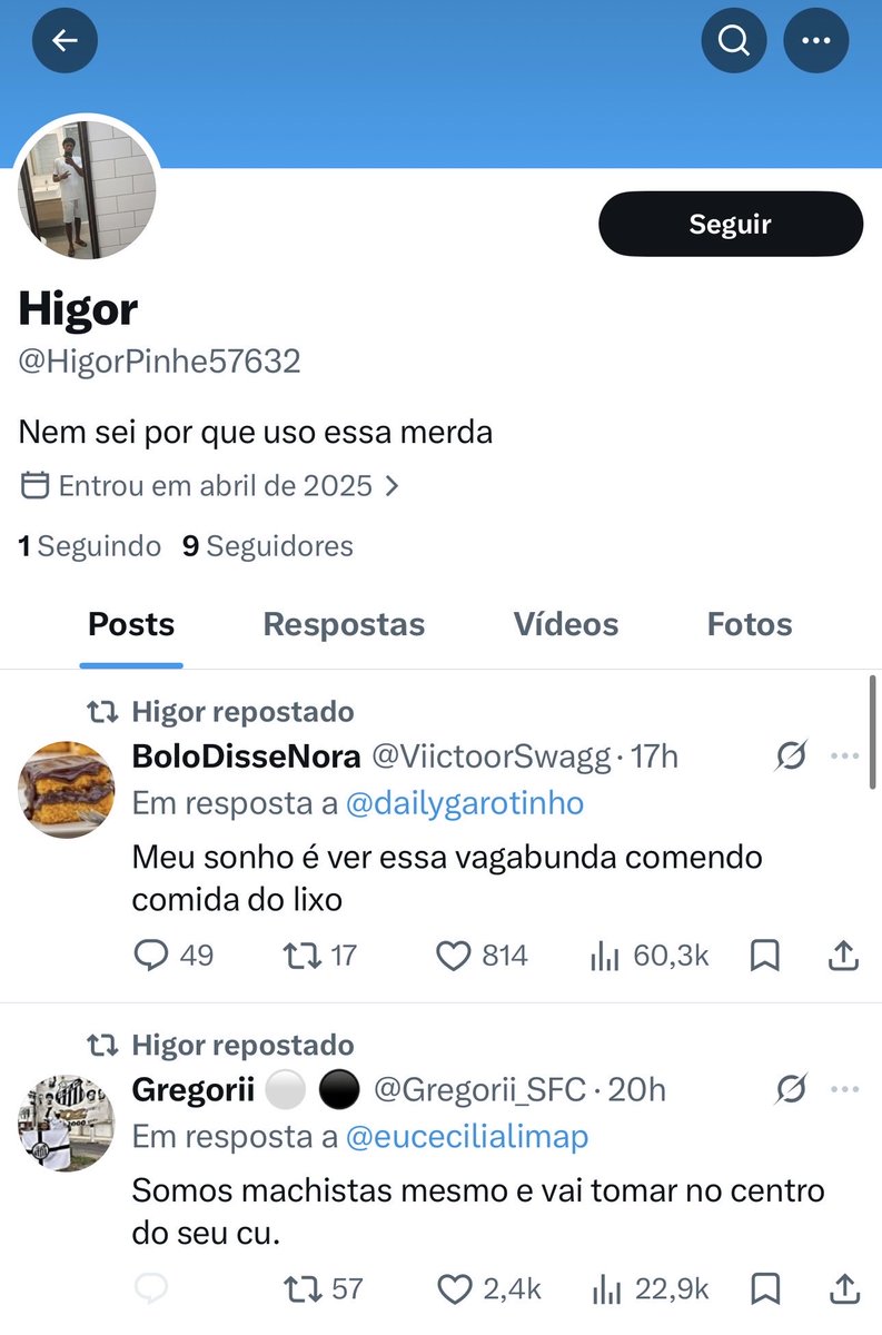 Vcbliz's tweet photo. @HigorPinhe57632 @Absolutebrazil Uma visita básica e é possível ver que tu gosta é de homens e de mulher tu tem é ódio. É por isso que se incomodou.
Sai pra lá cachorro véi. https://t.co/5x8oYKK1dB