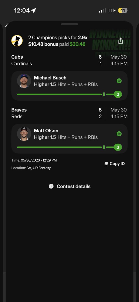 TDodgers013's tweet photo. @DubClub_win @DomgProps Had an insane month this month here a few wins just in the past week https://t.co/iec0wt3GD9