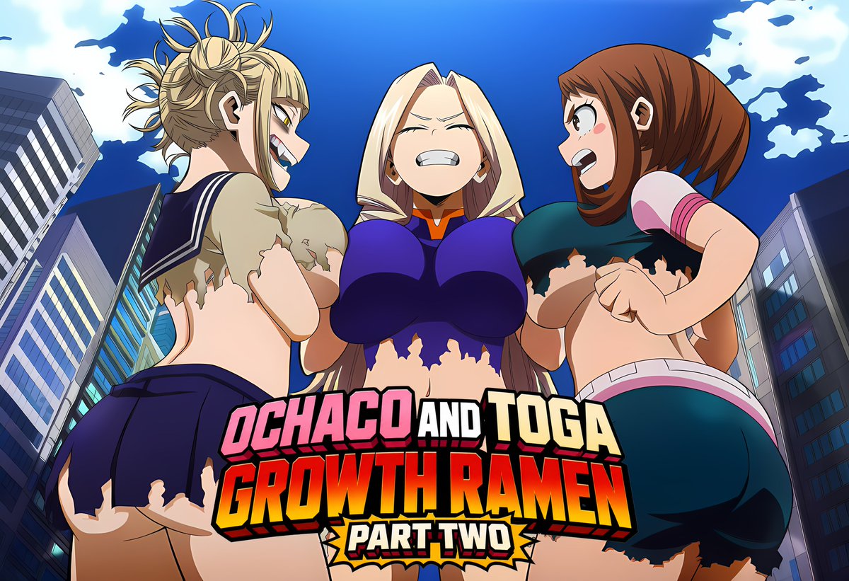 nimbus_gt's tweet photo. New comic realized! Ochaco and Toga Growth Ramen PART TWO!

A 72 PAGES Comic! Mount Lady joins the fun with growth/size diff and torn clothes!

Available on store and for Patreon Supporters:
https://t.co/r6D3Qz42iP

#giantess #growthfetish #myheroacademia #mountlady https://t.co/QCldUF0ng2