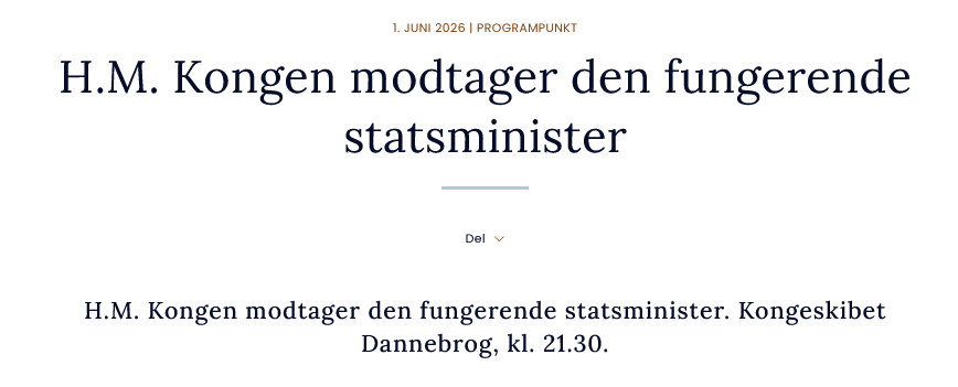 ChristinsQueens's tweet photo. The evening is not over for King Frederik. He will receive acting Prime Minister Mette Frederiksen, who is on her way to the Port of Odense. https://t.co/SJ6qAtOkJh