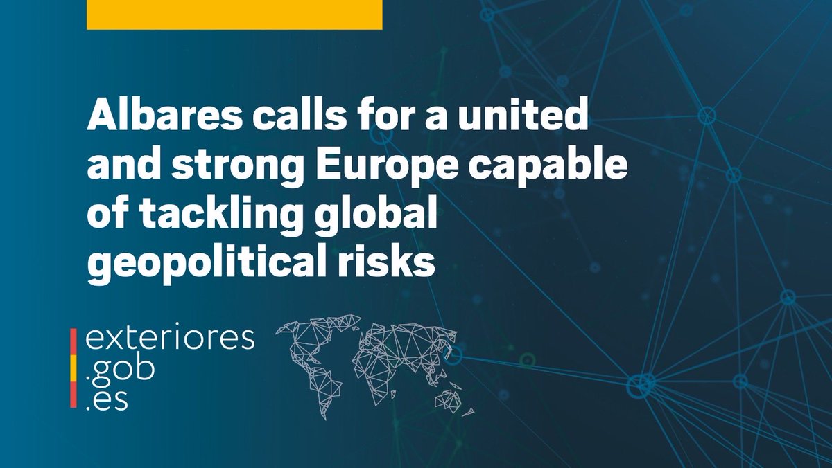 SpainMFA's tweet photo. Minister @jmalbares has called for the need to strengthen European sovereignty and reinforce cohesion among the Member States of the Union in order to respond effectively to the challenges of the new global geopolitical context. 

🔗 https://t.co/rrKnhiDsy2 https://t.co/B7khLeg36w