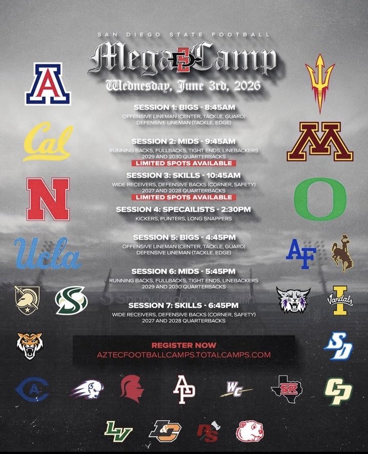 ColinHoop18's tweet photo. Super excited to compete at @AztecFB Mega Camp this Wednesday! @capofootball @CoachSeanCurtis https://t.co/z0nHUUFMa5