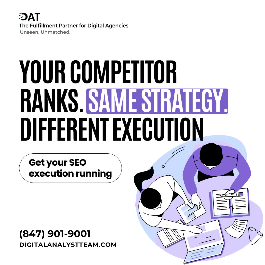 Digianalystteam's tweet photo. Your competitor ranks. Same strategy. Different execution. 
500+ pages delivered per month. 8 years. Zero client conflicts.
📩 Get your SEO execution running → https://t.co/JrSvJT3Rpf
#SEO #SEOExecution #WhiteLabel #AgencyFounders #ContentSEO #DigitalMarketing https://t.co/LWcknwq9yP