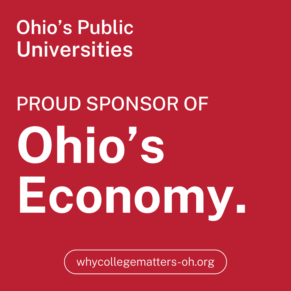 IUCOhio's tweet photo. Ohio’s fourteen public universities power a $68 billion annual economic engine.

As we lead up to National Higher Education Day on June 6, we’re proud to join the nationwide effort to share why college matters. 

#ProudSponsor #NationalHigherEducationDay https://t.co/oWA3KQFeFB
