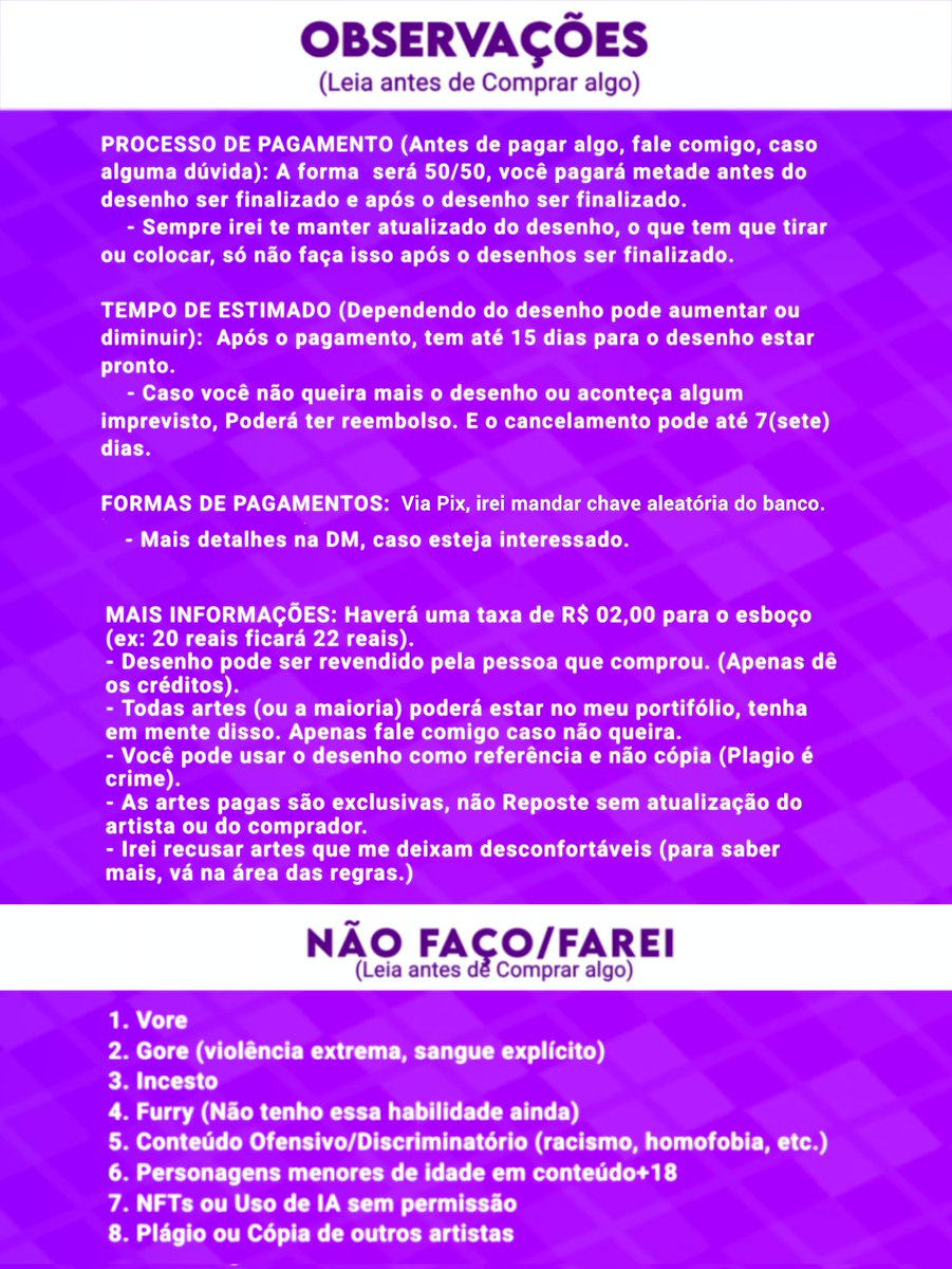 curseoftrix's tweet photo. Ilustrações ~ ★ 

Espero que gostem das minhas artes, leiam com cuidado cada coisinha, mas qualquer coisa é só falar no privado qualquer dúvida. 

Pagamento Via Pix

#arte #comissoes #artedecomissoes https://t.co/upH512fKgd