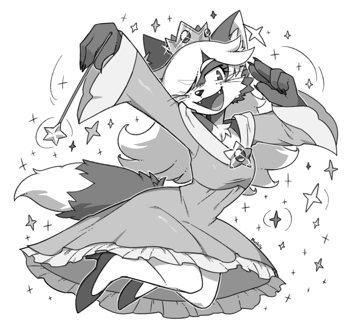 Blushily's tweet photo. Fox as Princess Rosalina (For Dapuffster!) https://t.co/KdVt7RuQCY