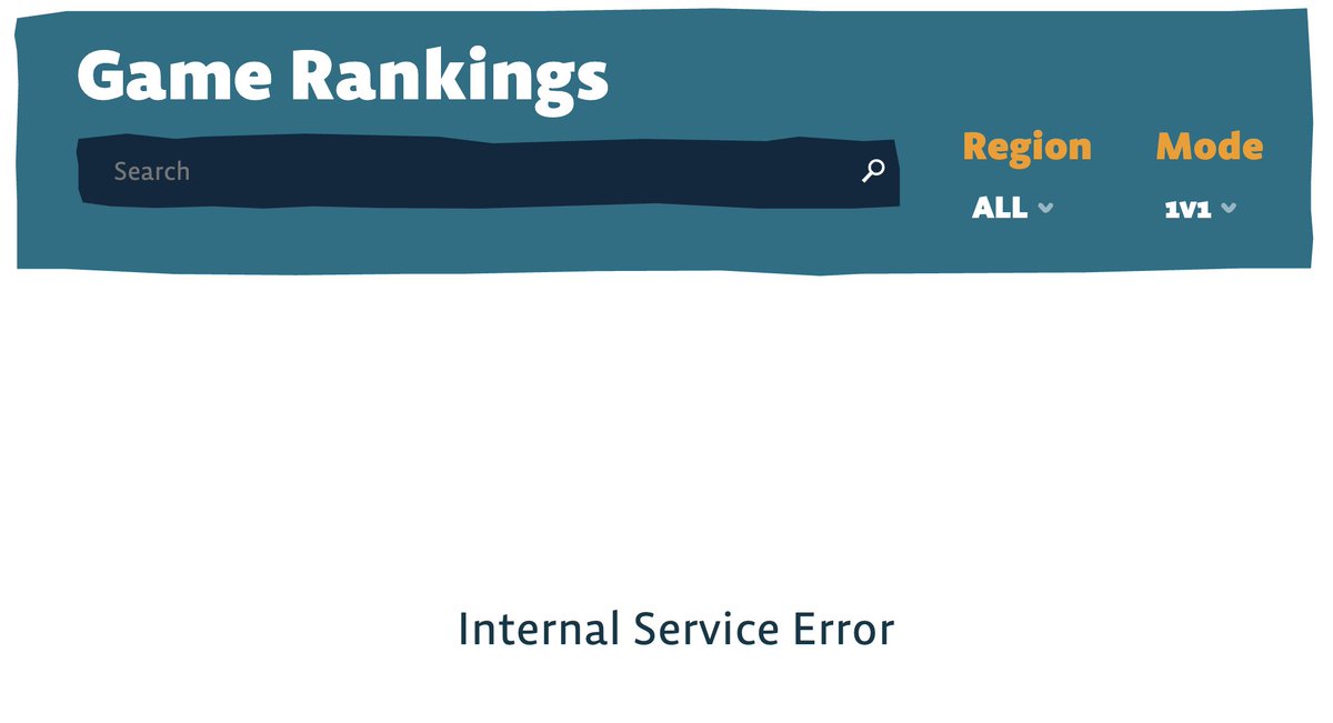 brawltome's tweet photo. @DiffensiveGames @Brawlhalla 

The v1 rankings endpoint has been down for a while now. Any chance someone could take a look at it? https://t.co/8sgb7FnQDc