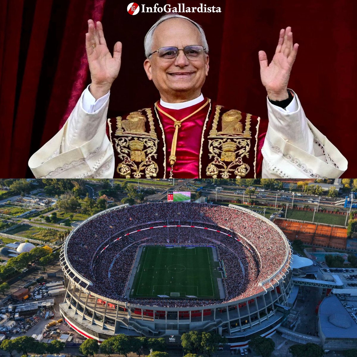 InfoGallardista's tweet photo. ‼️🐔 | LEÓN XIV PODRÍA CELEBRAR UNA MISA EN EL MONUMENTAL ⛪️

⏩️ El Vaticano y River avanzan con los preparativos para que se realice en noviembre.

❇️ De concretarse, será el cuarto estadio del mundo que reciba al Papa.

🔄 @PoliticaEnRiver https://t.co/xbrH7zeSR6
