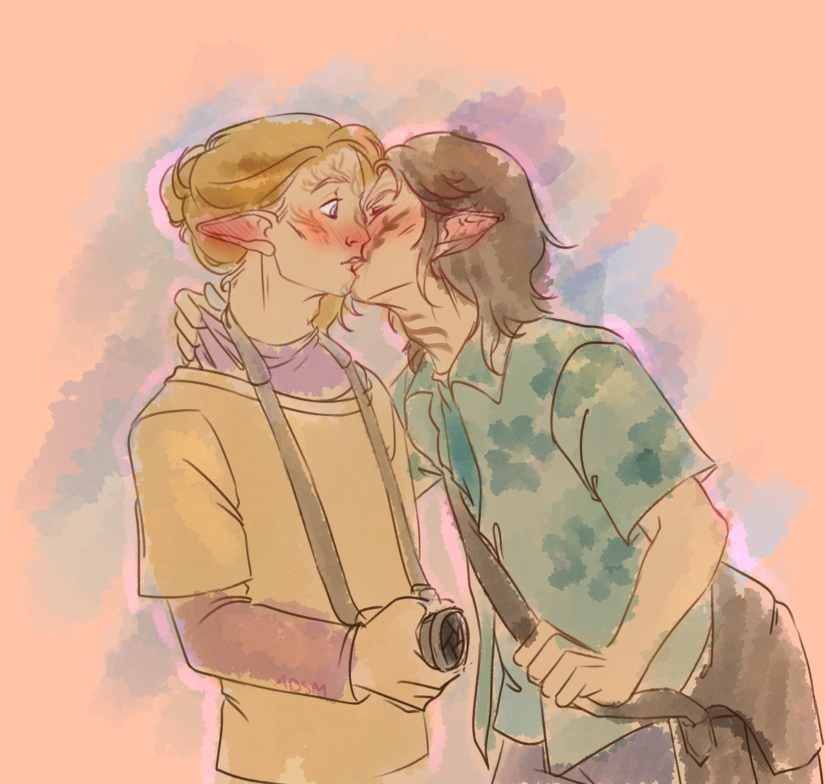 son_lito's tweet photo. A little sketch to celebrate the start of Pride Month with my Dragon Age characters Kaelar and Vylan💙🧡💜🩵💙🩷💛💚🧡❤️❤️

#dragonage  #dragonagetheveilguard #rook #oc #elven #pridemonth #love
#art #digitalart #ArtistOnTwitter #modernau https://t.co/gByN83rnjQ