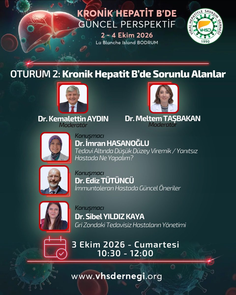 vhsdernegi's tweet photo. OTURUM 2: Kronik Hepatit B’de Sorunlu Alanlar https://t.co/3VuuD16vzU