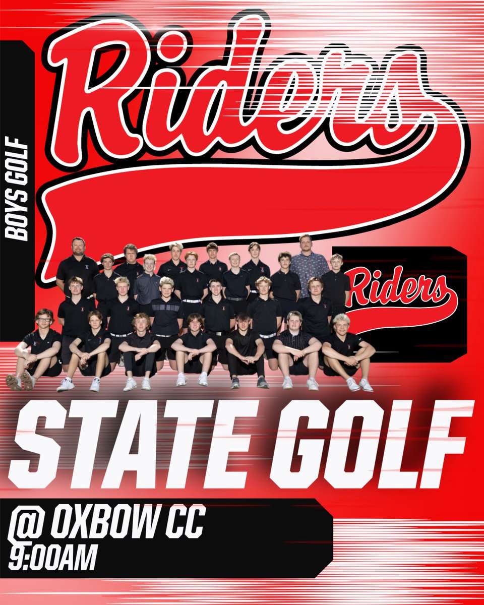 RRHSactivities's tweet photo. Good luck to @rrboysgolf as they begin the 2026 State Tournament today down at Oxbow Country Club! #ShootLow #RideAsONE 
Day 1 Tee Times and Pairings: https://t.co/7YjBGCgiFE https://t.co/2iDd6IeGbf
