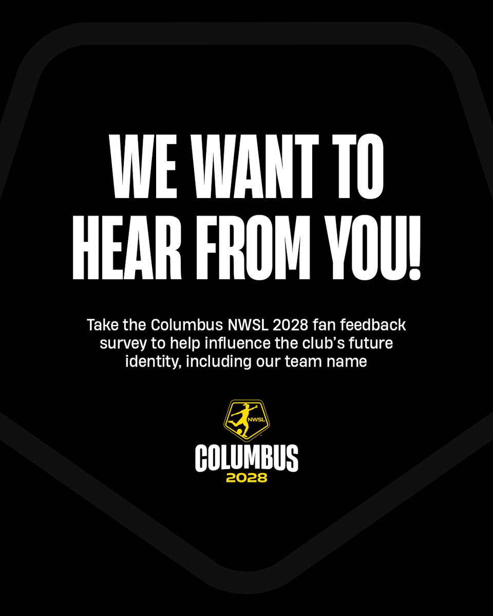columbusnwsl's tweet photo. What should Columbus NWSL 2028 be named? Make your voice heard!

Fill out our fan feedback survey for your chance to influence the club's future and be entered to win a Columbus NWSL 2028 merch pack: https://t.co/30hOzisVGO https://t.co/m7gsHLuway