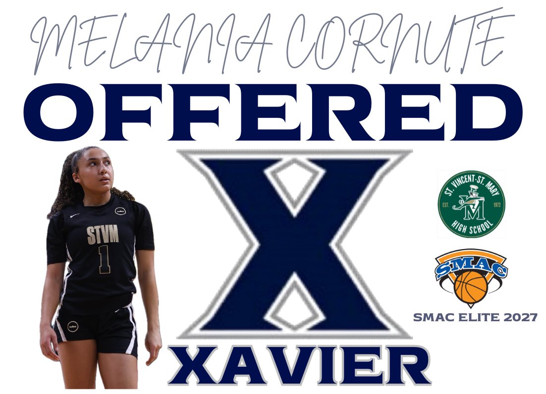 MelaniaCornute's tweet photo. Blessed and grateful to receive an offer to continue my basketball journey at Xavier University!
Huge thank you to the entire coaching staff for believing in me and giving me this great opportunity.
Go Musketeers! #notcommitted 
@XavierWBB 
@STVMGBK 
@SMACELITE https://t.co/UyM0ivGzFW