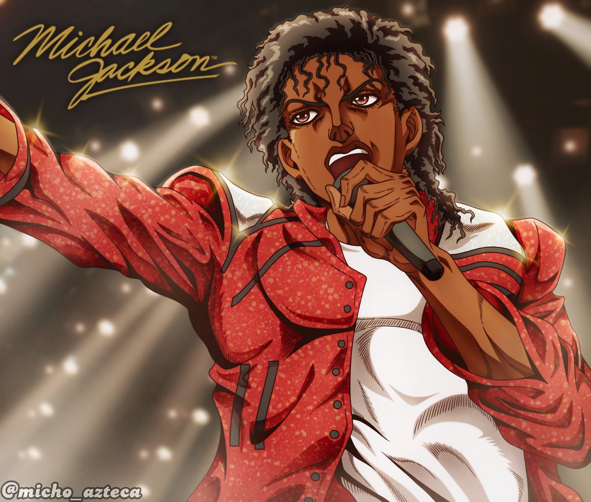 micho_azteca's tweet photo. Micheal Jackson, the King of Pop👑 

#jojo_anime #steelballrun #jjba #micheal https://t.co/srmIZfcBUs
