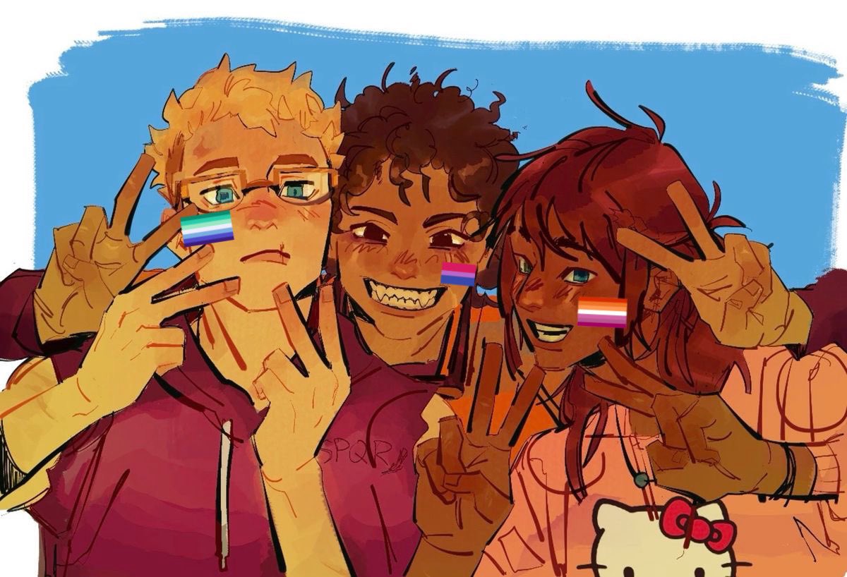 _mari505's tweet photo. happy pride month to Lost (Comphet) Trio 
(🖌️: supine-ly) https://t.co/nPQUD6Zjks