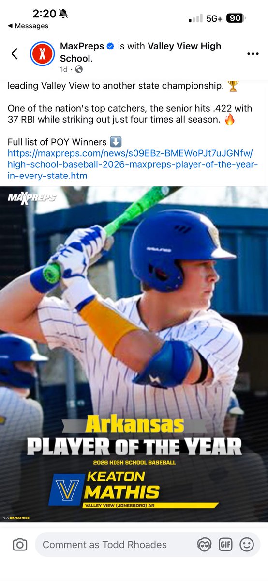 toddrhoades3's tweet photo. 👀👀

💪💪 year. It’s just the beginning. 

@keatonmathis8 

#oneofmydudes #evenflowbaseball https://t.co/SXgotVnPbj