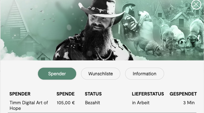 DigitalArtHope's tweet photo. GM! The donations totaling €105, raised through the "Mint Paradox by Rosaline," have just been transferred via PayPal to the animal welfare organization! A huge thank you to our wonderful artist and to all 11 people who secured this artwork—thereby supporting this animal welfare project! @lensonskin 😍