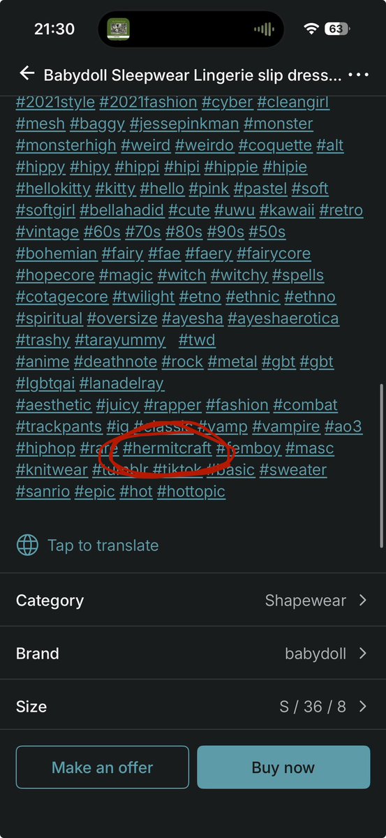 ST4RSTRVCKK's tweet photo. excuse me? 😭 people really putting anything in vinted tags these days 😭 https://t.co/wkgbJLZq70