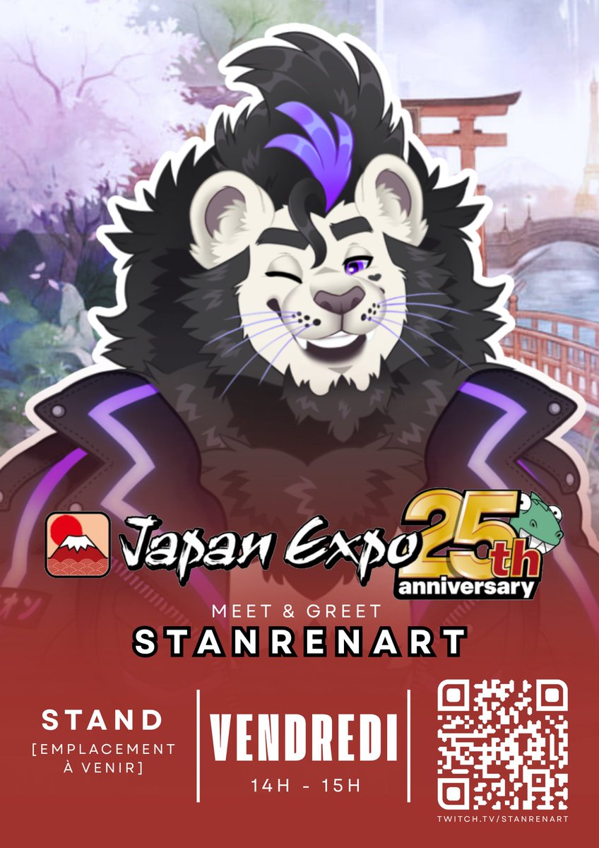 StanRenart's tweet photo. Je serais à la @japanexpo les rockstars ! 🇯🇵

Merci à @KatChanVT &amp; son équipe qui m'ont invités pour y faire un Meet &amp; Greet Vendredi ! 🦁🌌 https://t.co/yERrwg4I6o