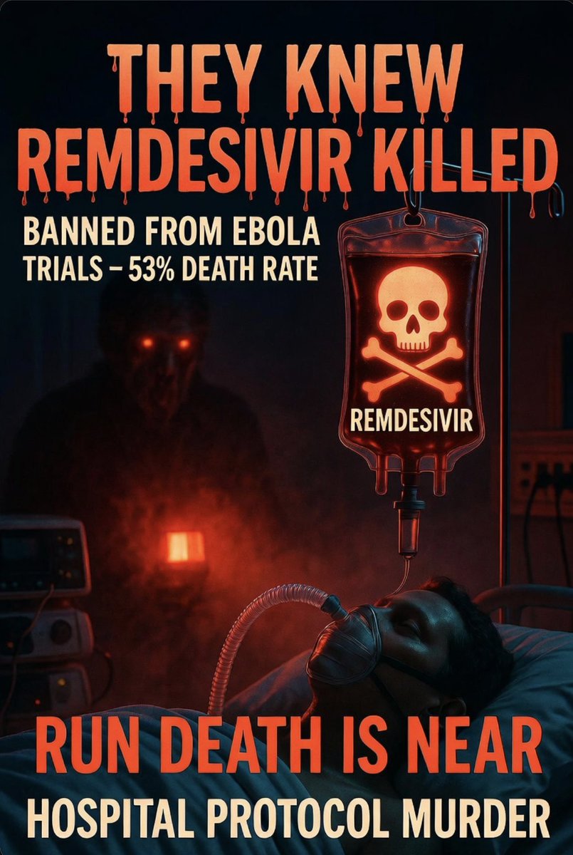 DawnsMission's tweet photo. 🚨 THEY KNEW REMDESIVIR WAS A KILLER… AND IT MURDERED MY HUSBAND 😭

This drug was BANNED from Ebola trials after a horrifying 53% DEATH RATE — too deadly, too unethical. Yet Fauci made it the ONLY treatment allowed in hospitals.

It killed my husband. Shut down his kidneys, destroyed his liver, and he drowned in his own lungs on the ventilator. They even gave it to ME in the hospital WITHOUT MY CONSENT.

Families call it “Run-Death-Is-Near” for a reason.  This wasn’t the virus killing people…It was hospital 

PROTOCOL MURDER. Dr. David Martin drops the truth bomb you were never supposed to hear👇