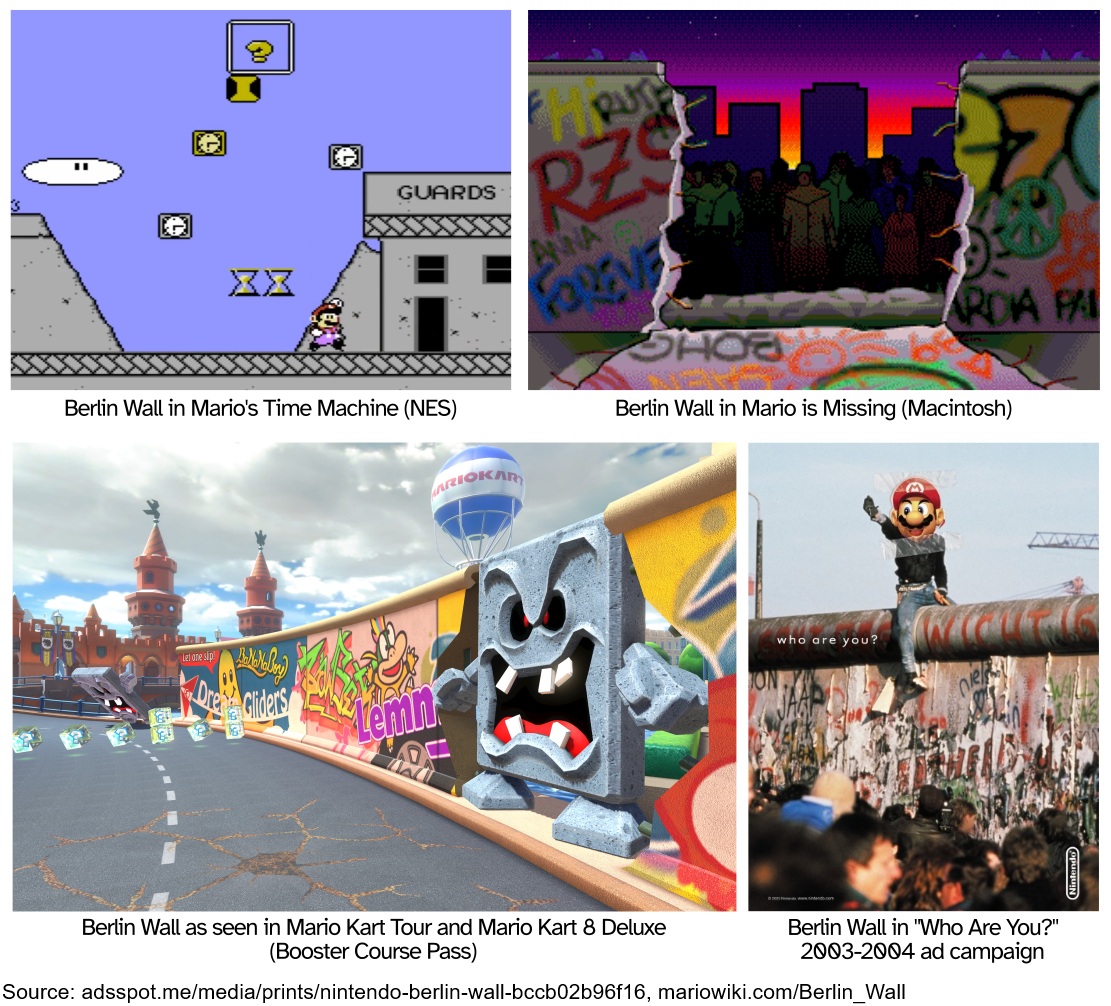 MarioBrothBlog's tweet photo. The Berlin Wall has appeared a surprising amount of times in the Mario series, being featured in four games and one ad campaign. https://t.co/KLpKWxKV6z
