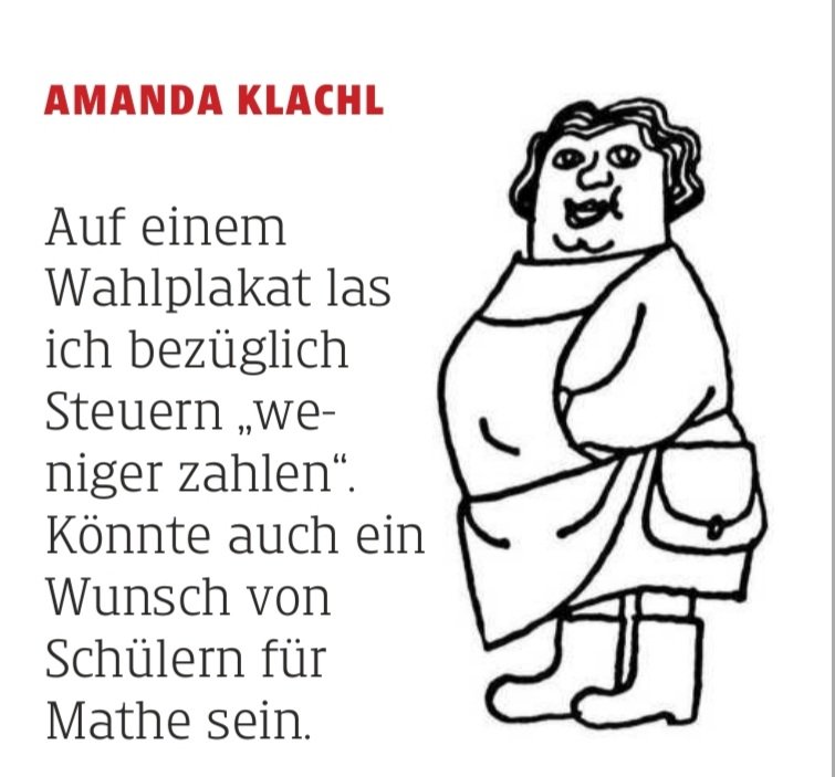 RaderLu's tweet photo. Die "Amanda Klachl" der Kleinen Zeitung demonstriert die Notwendigkeit der Groß- und Kleinschreibung. https://t.co/T4QuLf0Ohe