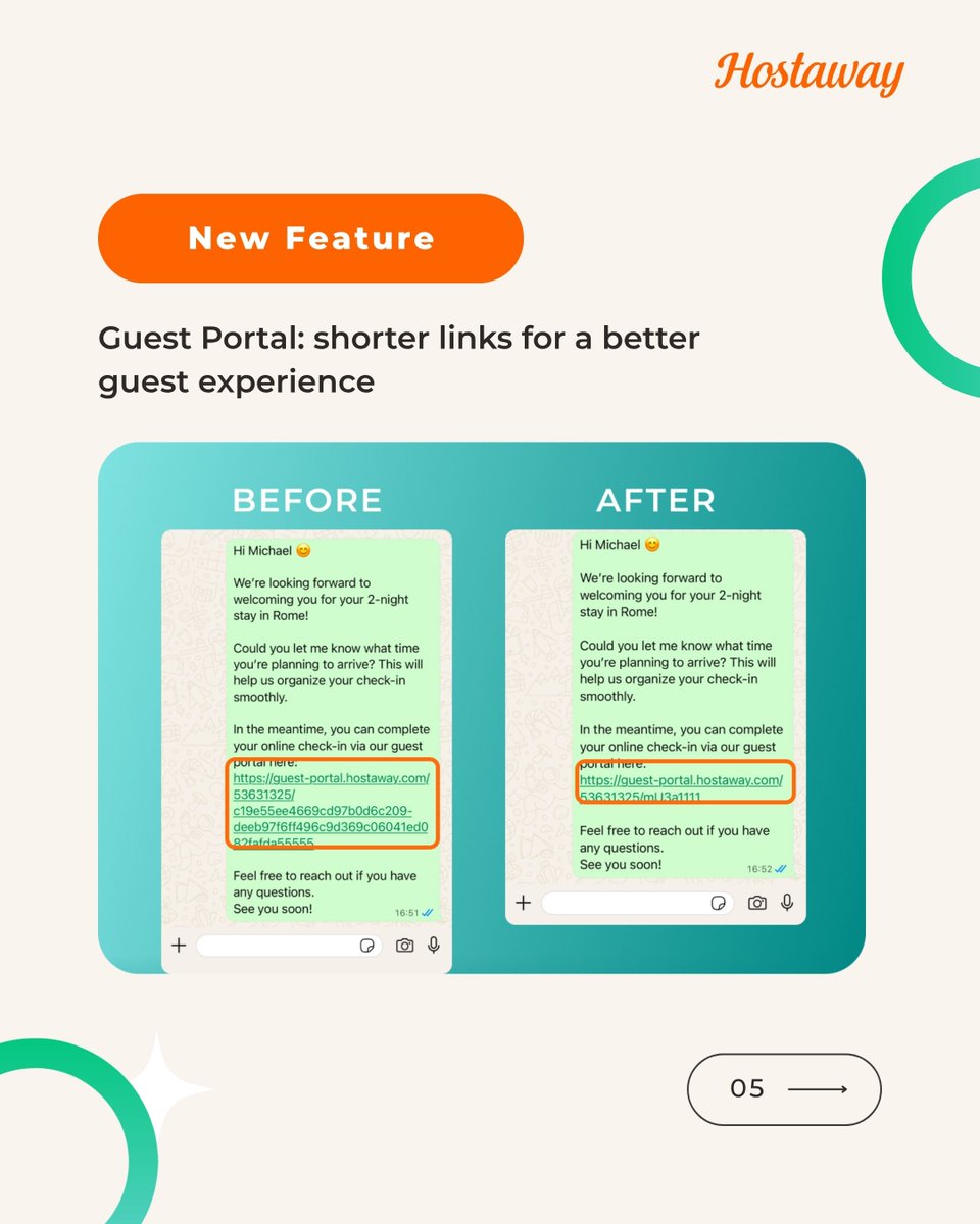 Hostaway's tweet photo. 🔗 Guest Portal: Shorter Links for a Better Guest Experience. All guest portal URLs (main guest portal, online agreements, online check-in, and upsells page) now generate a compact short link instead of the previous lengthy format. Send shorter, more trustworthy links to your guests via SMS or email, with no extra setup required. 

Explore more here: https://t.co/flqgLXi7Ld