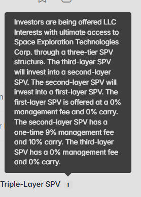 kevcls's tweet photo. What happens when SpaceX is being valued in trillion, largest IPO in history. 

Even some offering at a triple-layer SPV? Yes triple. That's a lot of hungry investors waiting to cash out at the market. 

You think there's more room for upside when Market is at ATH, when institutions are trying to realize their billion $ gains?? 

Downside seems more favored from here IMO.
