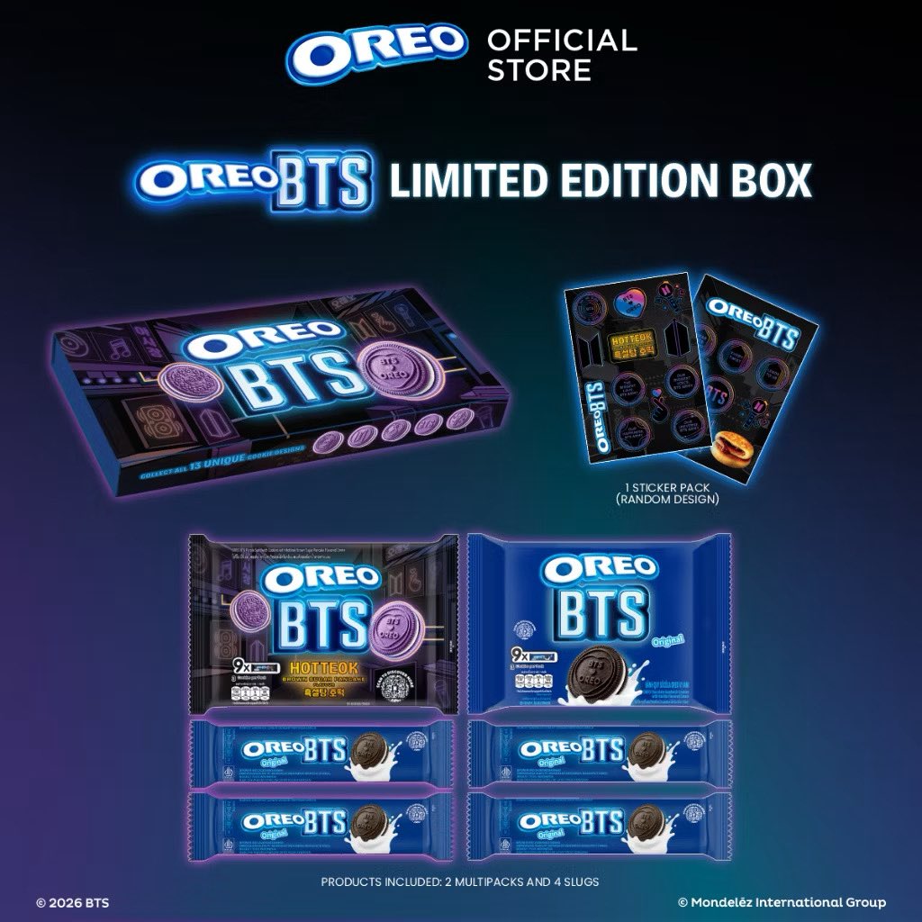 IVE_victory's tweet photo. oreo x bts limited edition with sticker pack is now on shopee !! 🧡 ano kayang lasa ng hotteok brown sugar pancake flavor ng oreo? have u tried it? 💜

➡️ https://t.co/398SdA4sYW

🏷️ jin suga jhope rm jimin v jungkook @BTS_twt @bts_bighit https://t.co/0q3uuoqJSe