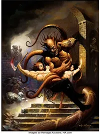 fabiaschi's tweet photo. From "ESCAPE" comes Ken Kelly's Kane. Cover to "Midnight Sun" done in 2003. I still favor the Frazetta covers of Kane by Karl Edward Wagner. https://t.co/gFL1KU2ovN