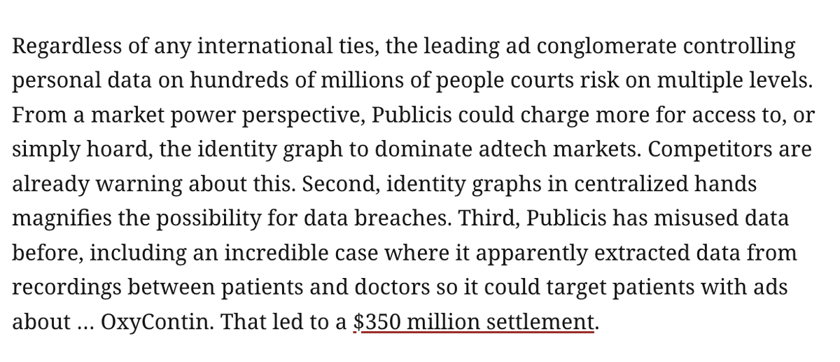 ddayen's tweet photo. I did a short piece today about the under-the-radar Publicis/LiveRamp merger proposal, which would join together the largest global ad agency with the company that has built nearly 250 million profiles on nearly every U.S. adult. Yikes!
https://t.co/reqIpjVER8 https://t.co/fUUpd2k44P