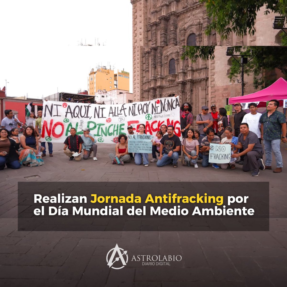 AstrolabioSLP's tweet photo. 📢❗️💧 En el marco del día mundial del medio ambiente, el pasado sábado 30 de mayo se llevó a cabo una Jornada Antifracking en la explanada de la Plaza del Carmen, en donde se dio un posicionamiento de representantes de las comunidades afectadas y por parte de colectivos, y se informó sobre los impactos ambientales que trae consigo la devastadora técnica.

Esta fue organizada por colectivos como Voluntarios Greenpeace, @PedaleandoSLP, Morras Ecologistas, Naturalistas, Senderistas y Aventureras; Coordinadora de Organizaciones Campesinas e Indígenas de la Huasteca Potosina (COCIHP), Contraloría Autónoma del Agua de la Huasteca Potosina (CAAHP); Frente Nacional por las 40 hrs SLP; Tejiendo Voces; Huasteca Sedepac; Frente Unión de Pueblos Originarios; Kichaj; y Chunari Hannya. 

🖋️ Texto de Estela Ambriz Delgado
📸 Fotografías de Desiree Madrid

La nota completa aquí 🌐 https://t.co/A8AfcJqcH0