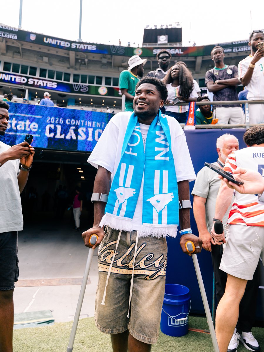 CharlotteFC's tweet photo. Forever Black &amp; Blue 👑

@Patrick_agyy returned to Charlotte to cheer on the @USMNT yesterday 🇺🇸 https://t.co/dH04gPsiwx