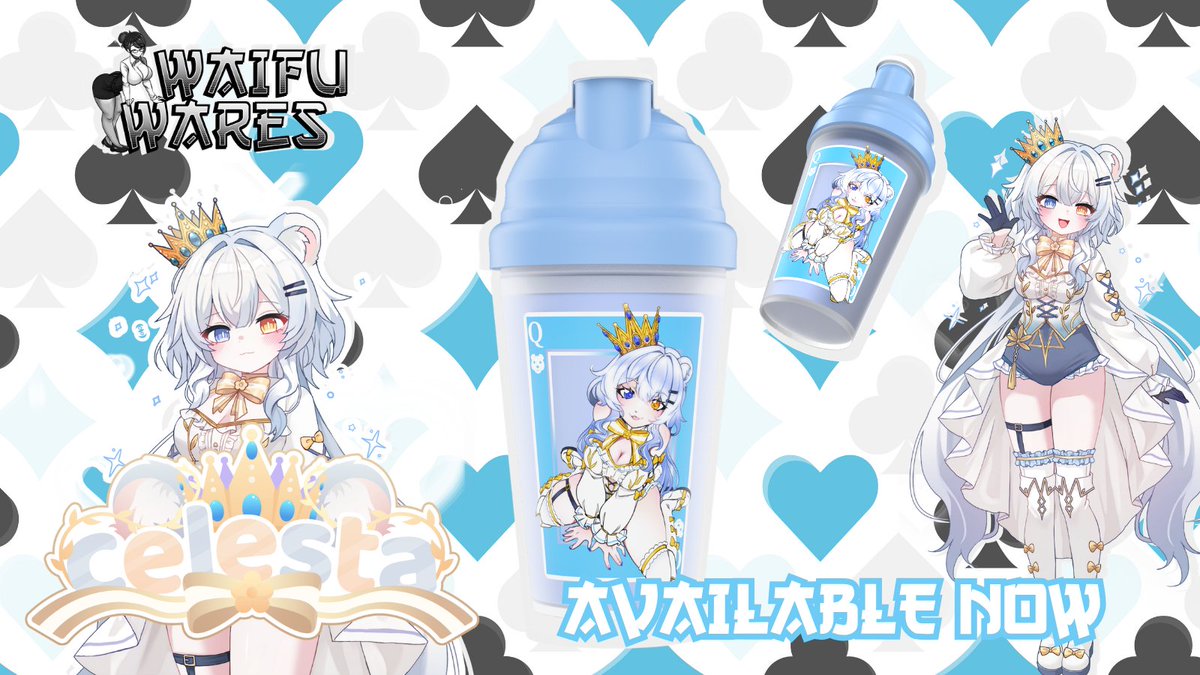 CelestaVT's tweet photo. THE CELESTA SHAKER HAS ARRIVED! 👑

my cup with @WaifuWaresUK is out now!
pre-orders are live — don’t miss it. 🤍

https://t.co/31rHJdGqjm https://t.co/tVZX8dLULY