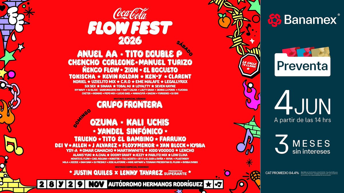 VidaEnXalapa's tweet photo. ¡Coca-Cola Flow Fest regresa para desatar el máximo flow! https://t.co/gh7SFA1qsB 

#cdmx #festival #concierto https://t.co/6bhJRKCo5W